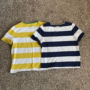 Boden Yellow and Blue Striped Jersey Top